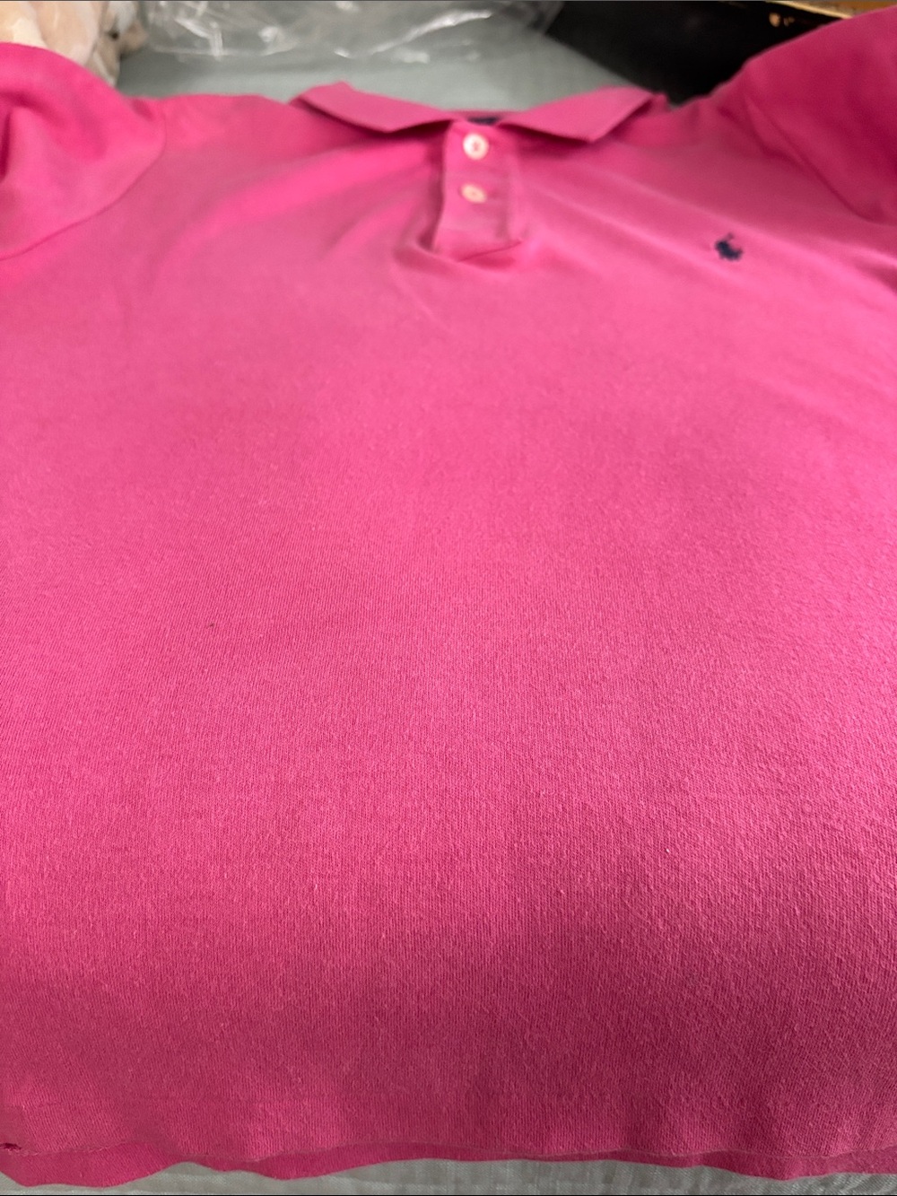 Ralph Lauren Women 100% Cotton Pink Polo with Navy Pony Medium - Picture 7 of 7
